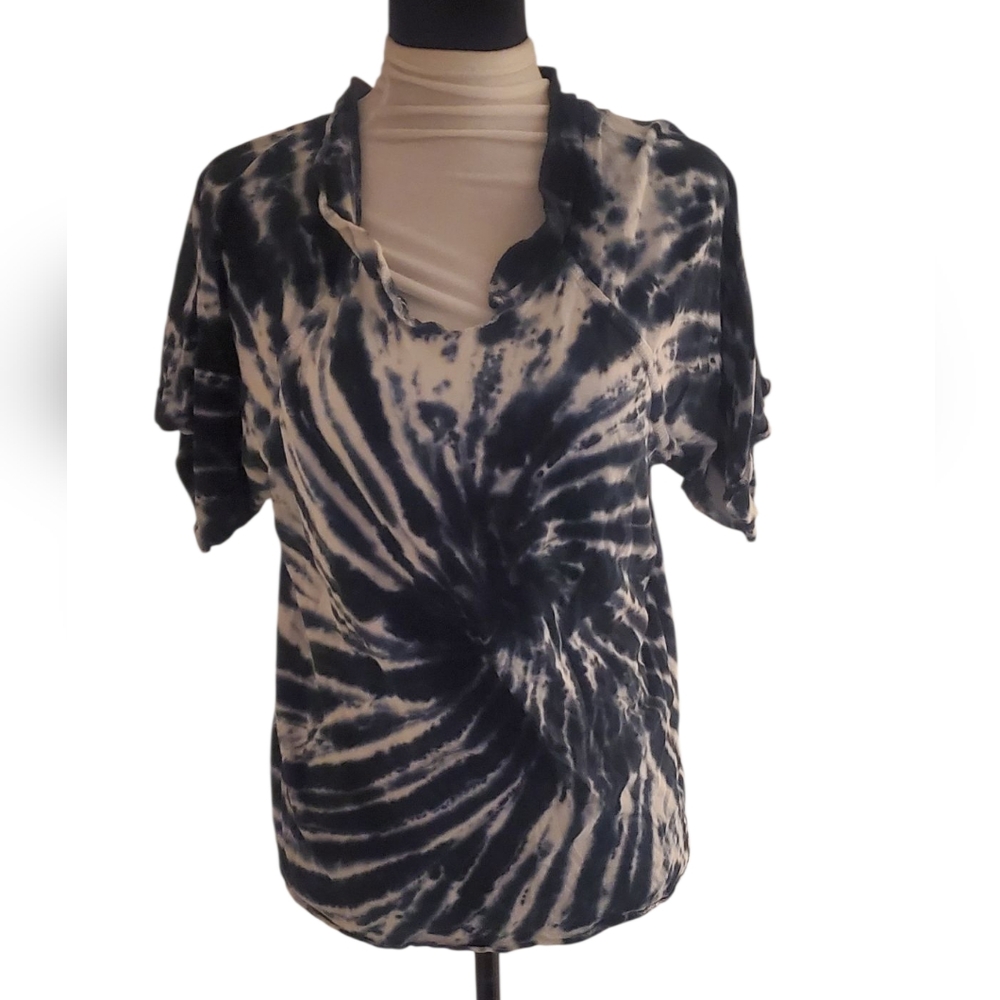 U.S. Vintage Tie-Dye Navy and White Top